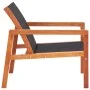 Silla de jardín madera maciza de eucalipto y textilene negro de vidaXL, Sillas de jardín - Ref: Foro24-48701, Precio: 97,26 €...