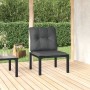 Silla de jardín con cojines ratán sintético negro y gris en Sofás modulares de exterior | Comprar online en Foro24