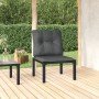 Silla de jardín con cojines ratán sintético negro y gris