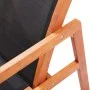 Silla de jardín madera maciza de eucalipto y textilene negro de vidaXL, Sillas de jardín - Ref: Foro24-48701, Precio: 97,26 €...