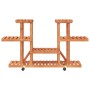 Soporte para flores con ruedas madera maciza abeto 110x25x78 cm