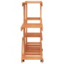Soporte para flores con ruedas madera maciza abeto 110x25x78 cm