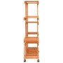 Soporte de flores con ruedas madera maciza abeto 110x25x115 cm