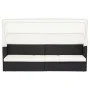 Garden sofa with black synthetic rattan canopy by vidaXL, Loungers - Ref: Foro24-49393, Price: 196,60 €, Discount: %