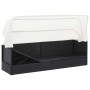 Garden sofa with black synthetic rattan canopy by vidaXL, Loungers - Ref: Foro24-49393, Price: 239,76 €, Discount: %