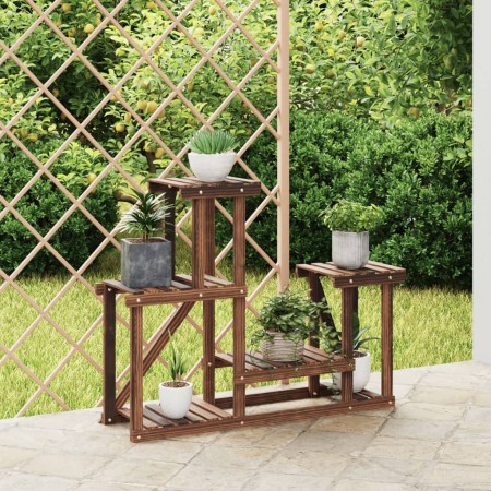 Soporte para flores madera maciza de abeto 90x25x73,5 cm