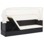 Garden sofa with black synthetic rattan canopy by vidaXL, Loungers - Ref: Foro24-49393, Price: 239,76 €, Discount: %