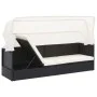 Gartensofa mit schwarzem Baldachin aus synthetischem Rattan von vidaXL, Liegen - Ref: Foro24-49393, Preis: 196,60 €, Rabatt: %