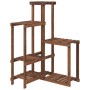Soporte para flores de madera maciza abeto 62,5x61,5x101,5 cm