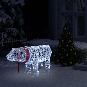 Oso decorativo de Navidad con 45 LEDs acrílico 71x20x38 cm