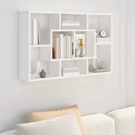 Wandregal Holzwerkstoff weiß 85x16x52,5 cm von vidaXL, Regale und Regale - Ref: Foro24-801418, Preis: 41,59 €, Rabatt: %