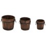 Juego de maceteros cubo de madera 3 piezas madera maciza abeto en Maceteros y jardineras | Comprar online en Foro24