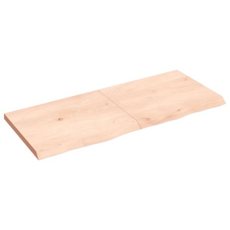 Estante de pared madera maciza roble sin tratar 120x50x(2-4) cm en Estantes y estanterías | Comprar online en Foro24