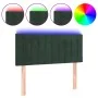 Dark green velvet LED headboard 90x5x78/88 cm by vidaXL, Headboards and footboards - Ref: Foro24-3121889, Price: 55,08 €, Dis...