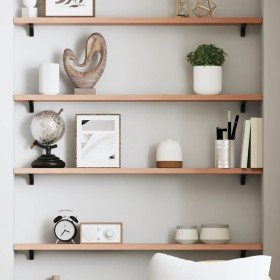 Estante de pared madera de roble tratada marrón claro 80x10x2cm