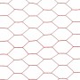 Alambrada de gallinero acero revestimiento PVC rojo 25x1 m