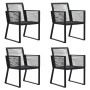 Juego de comedor para jardín 5 piezas ratán PVC negro