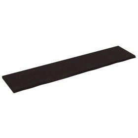 Estante pared madera roble tratada marrón oscuro 220x50x(2-4)cm