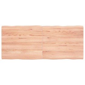 Tablero mesa madera tratada borde natural marrón 120x50x(2-4)cm