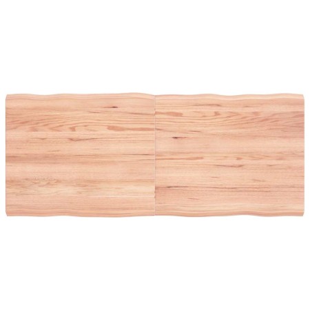 Tablero mesa madera tratada borde natural marrón 120x50x(2-4)cm