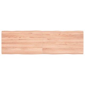 Tablero mesa madera tratada borde natural marrón 140x40x(2-4)cm Tablero mesa madera tratada borde natural marrón 140x40x(2-4)cm