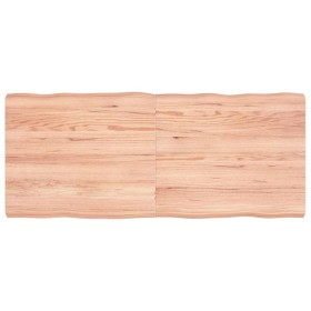 Tablero mesa madera tratada borde natural marrón 140x60x(2-6)cm Tablero mesa madera tratada borde natural marrón 140x60x(2-6)cm