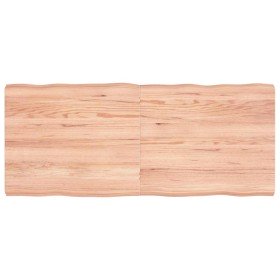 Tablero mesa madera tratada borde natural marrón 140x60x(2-6)cm Tablero mesa madera tratada borde natural marrón 140x60x(2-6)cm