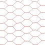 Alambrada de gallinero acero revestimiento PVC rojo 25x1,5 m