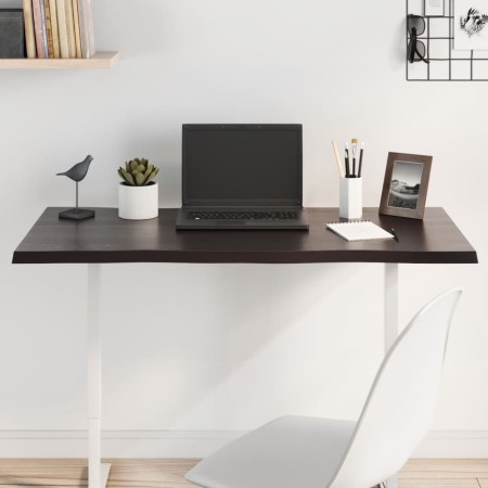 Tablero mesa madera tratada roble borde vivo marrón 100x40x2 cm