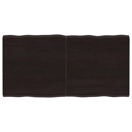 Tablero mesa madera tratada borde vivo marrón 120x60x(2-4) cm