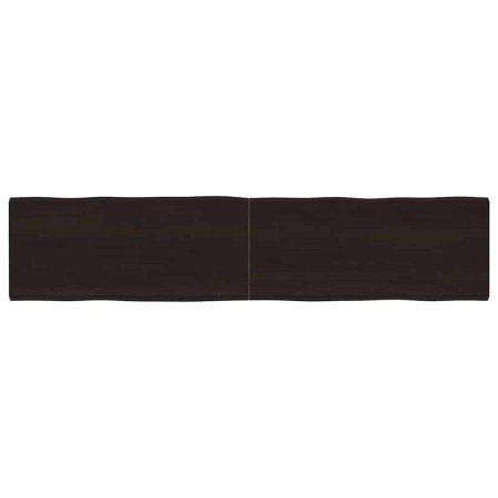 Tablero mesa madera tratada borde vivo marrón 180x40x(2-4) cm