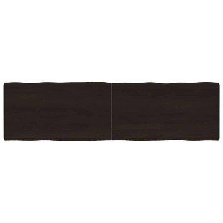 Tablero mesa madera tratada borde vivo marrón 180x50x(2-4) cm