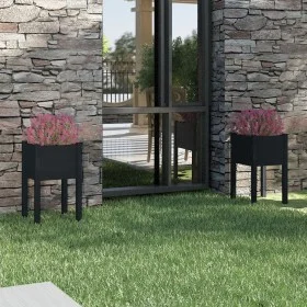 Jardineras 2 unidades madera maciza de pino negro 40x40x70 cm de vidaXL, Maceteros y jardineras - Ref: Foro24-810798, Precio:...