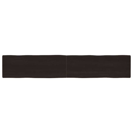 Tablero mesa madera tratada borde vivo marrón 220x40x(2-4) cm