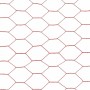 Alambrada de gallinero acero revestimiento PVC rojo 25x1,2 m