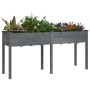 Jardinera con forro madera maciza de abeto gris 161x45x76 cm en Maceteros y jardineras | Comprar online en Foro24
