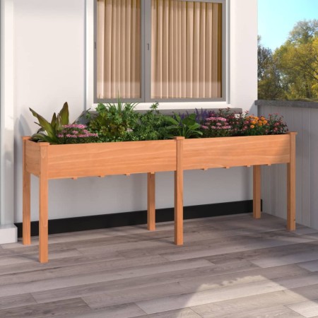 Jardinera con forro madera maciza de abeto marrón 203x53x76 cm