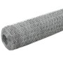 Alambrada de gallinero acero galvanizado plateado 25x1,2m