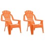 Sillas jardín niños 2 uds aspecto madera PP naranja 37x34x44 cm en Sillas de jardín | Comprar online en Foro24