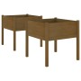 Planters 2 pcs solid honey brown pine wood 70x70x70 cm by vidaXL, Pots and planters - Ref: Foro24-810816, Price: 82,26 €, Dis...