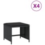 Taburetes de jardín con cojines 4 uds ratán PE negro 41x41x36cm en Otomanas de exterior | Comprar online en Foro24