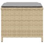 Taburetes jardín cojines 4 uds ratán PE beige mezcla 41x41x36cm