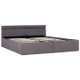 Hydraulisches Canape-Bett mit LED-Aufbewahrung, taupefarbener Stoff, 160 x 200 cm von vidaXL, Betten und Lattenroste - Ref: F...