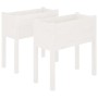 Pflanzgefäße 2 Stück massives Zirbenholz weiß 70x31x70 cm von vidaXL, Töpfe und Pflanzgefäße - Ref: Foro24-810822, Preis: 85,...