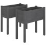 Planters 2 pcs solid gray pine wood 70x31x70 cm by vidaXL, Pots and planters - Ref: Foro24-810824, Price: 92,70 €, Discount: %