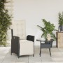 Sillón reclinable de jardín con reposapiés ratán PE negro en Sillas de jardín | Comprar online en Foro24