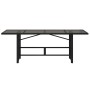 Mesa de jardín superficie de vidrio ratán PE negro 190x80x74 cm