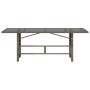Mesa de jardín superficie de vidrio ratán PE gris 190x80x74 cm