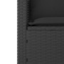 Set de sofás de jardín con cojines 3 pzas ratán sintético negro