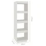 Regal/Raumteiler aus weißem Kiefernholz, 40 x 35 x 135 cm von vidaXL, Bücherregale und Regale - Ref: Foro24-810850, Preis: 55...